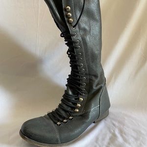 Calf High Leather Boots